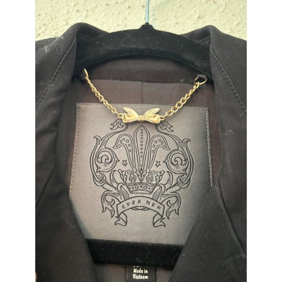 Ever New Womens Black Double-Breasted Trench Coat With Belt - Picture 3 of 11